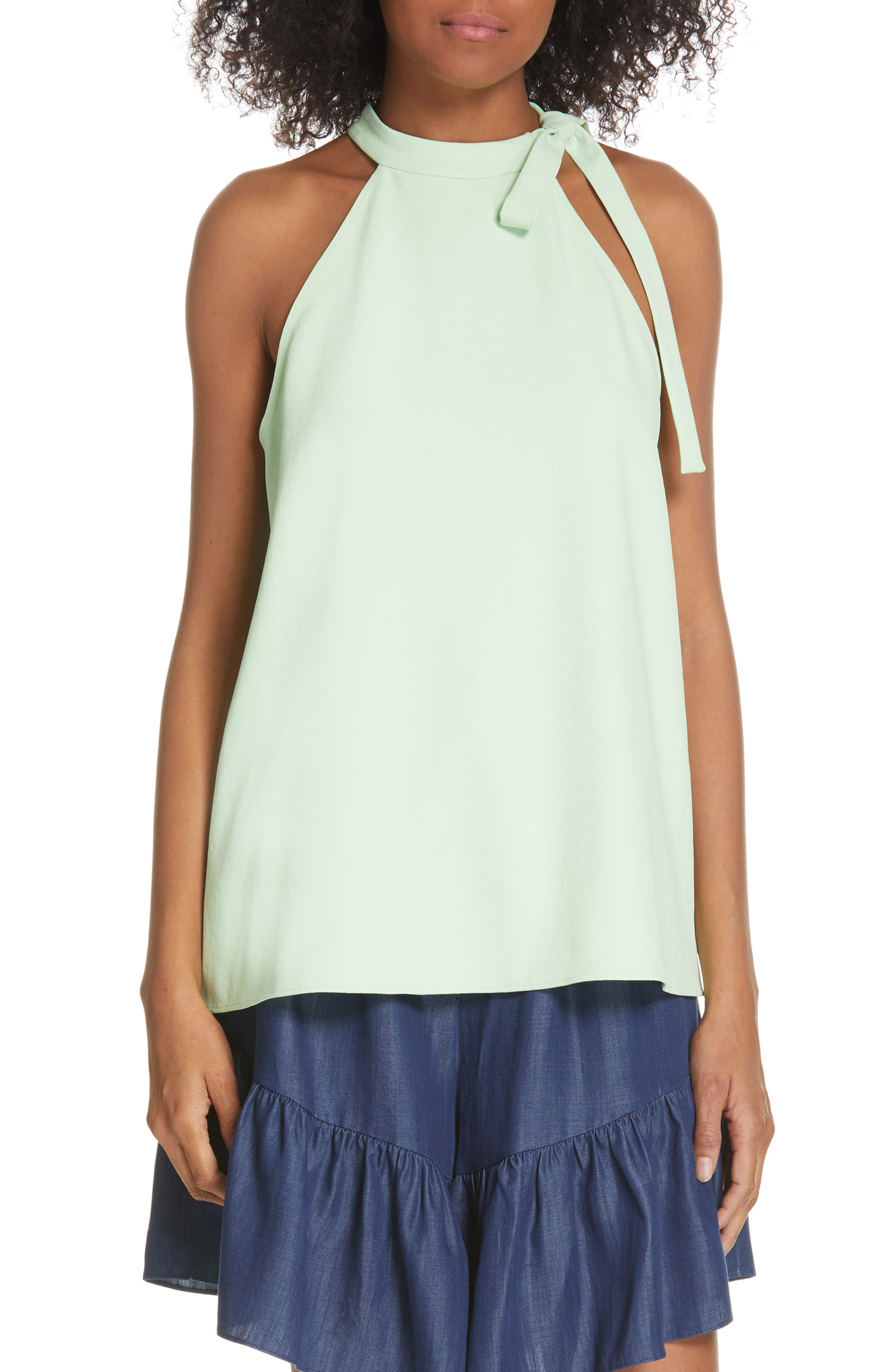 Tibi Tops Chalky Drape Halter Top