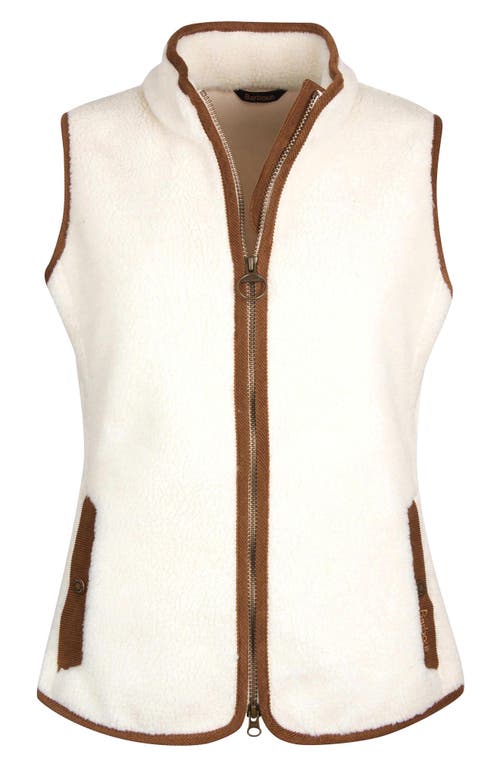 Barbour Burford Fleece Vest In Winter Pearl/classic