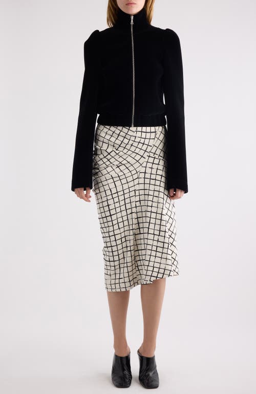 Shop Dries Van Noten Harens Grid Print Asymmetric Cotton Skirt In White