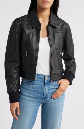 Caslon leather jacket removable hood best sale