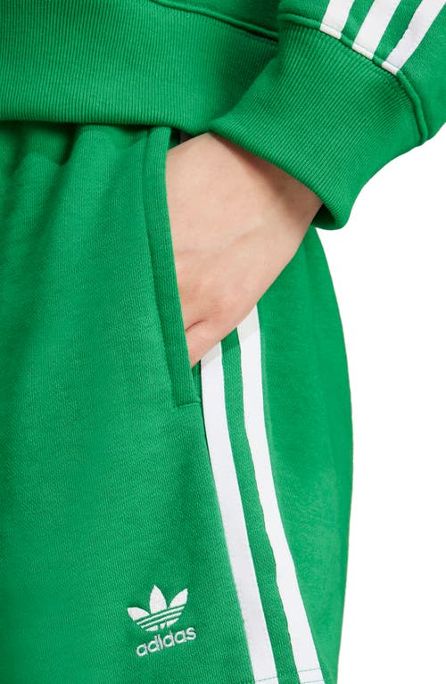 Shop Adidas Originals Adidas Adicolor 3-stripes French Terry Shorts In Green/white