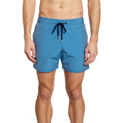 Vilebrequin Tiles Stretch Swim Trunks, Blue