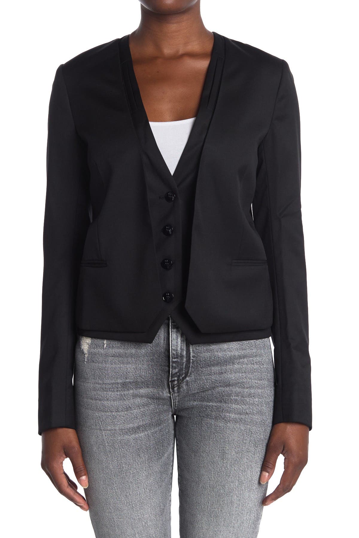 wool blazer with jeans