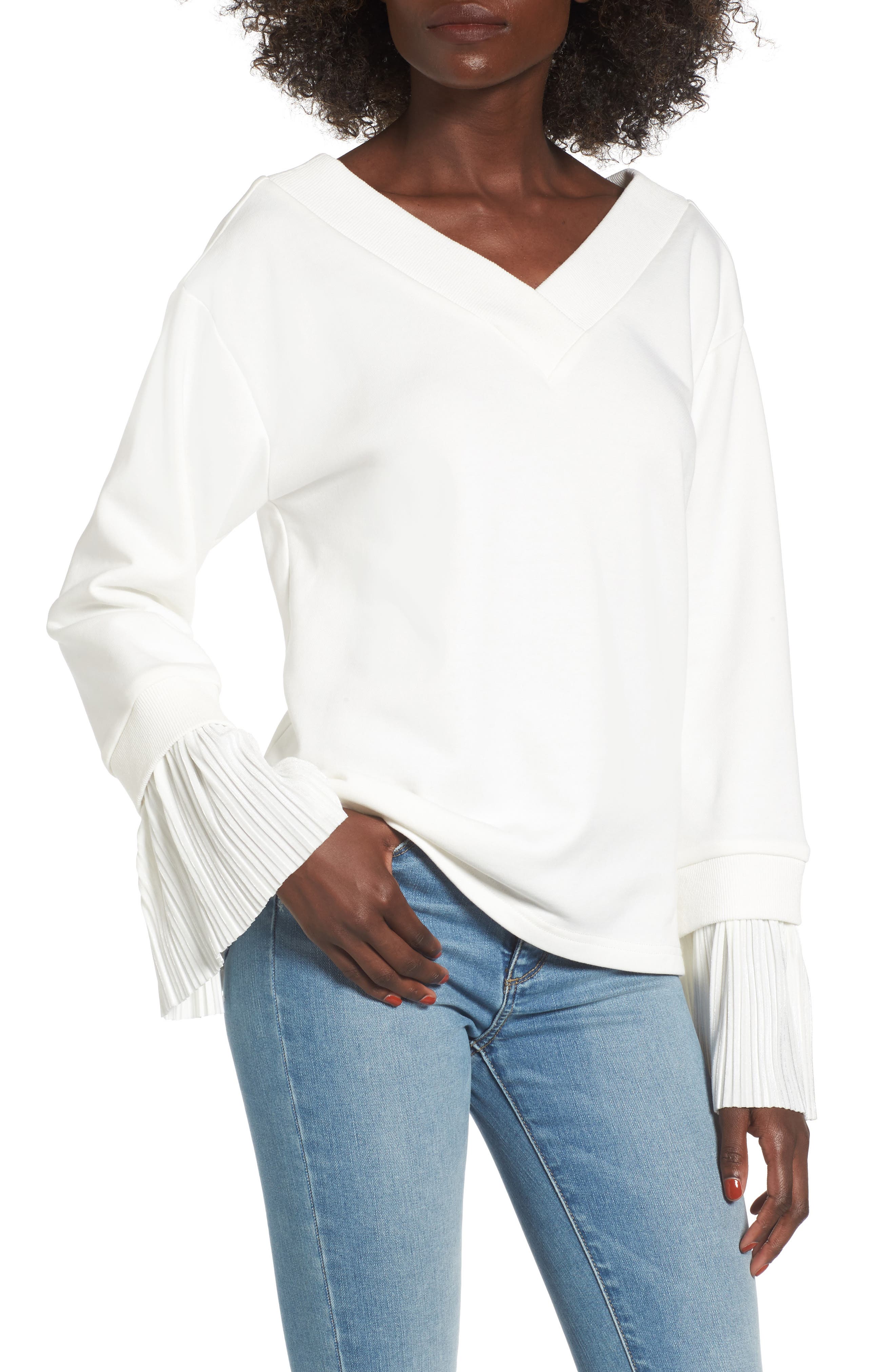 v neck pullover sweatshirt