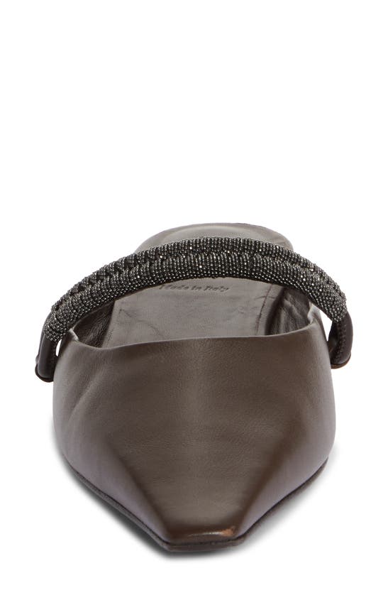 Brunello Cucinelli Monili Strap Mule In Dark Brown