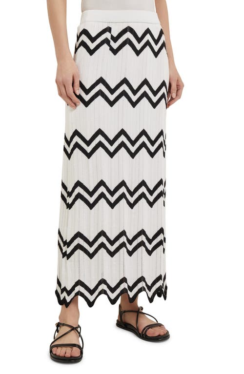 Misook Chevron Hem Knit Skirt N Ivory/black at Nordstrom,