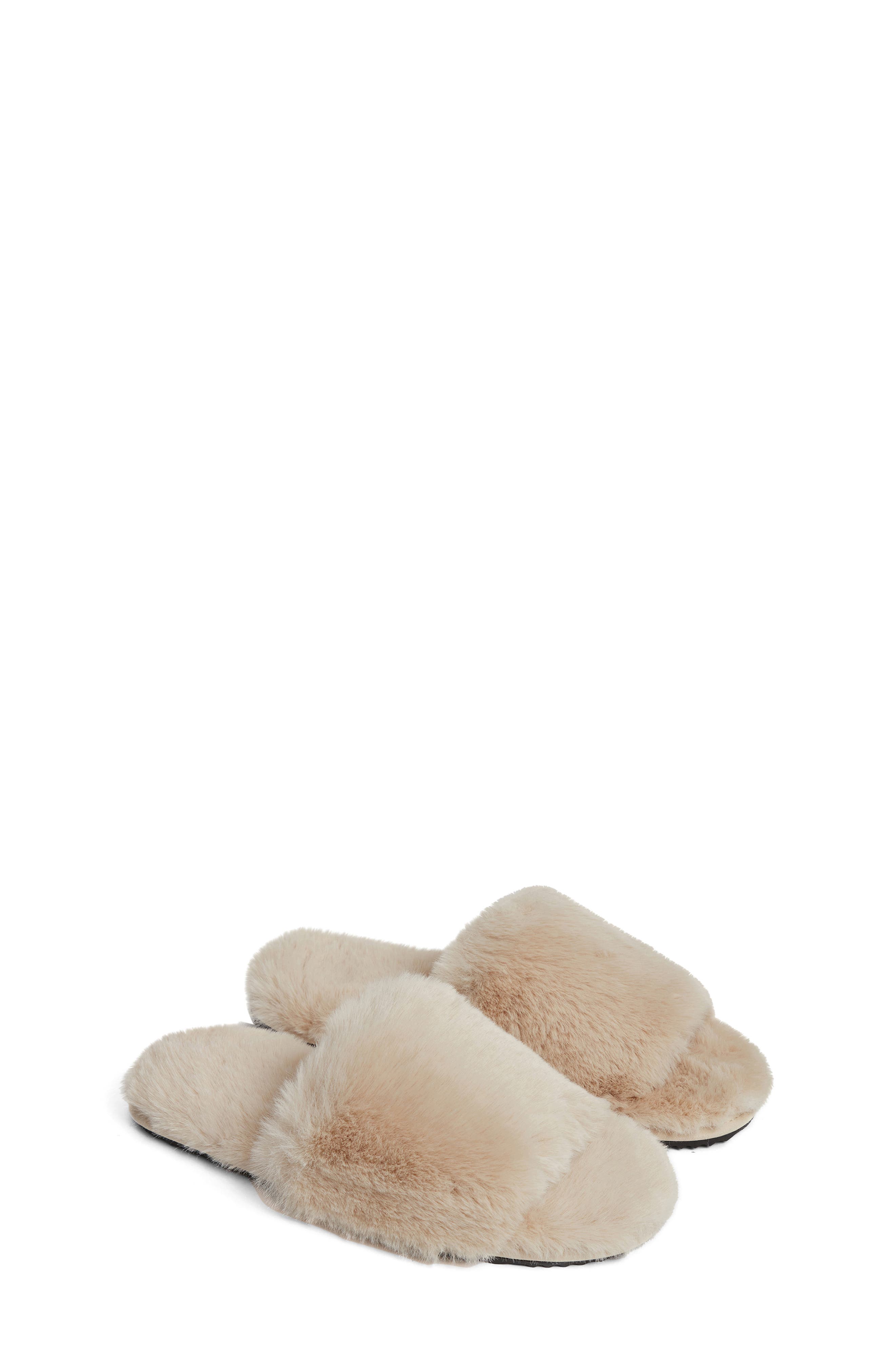 fur slides for women