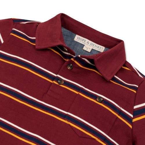 Shop Hope & Henry Boys' Organic Jersey Polo, Kids In Oxblood Stripe