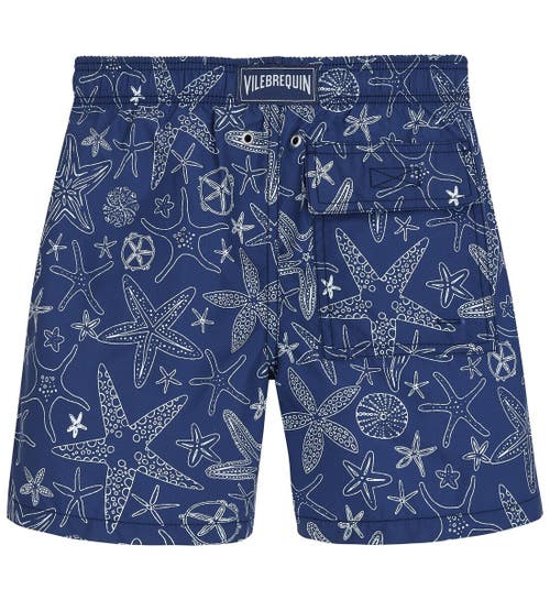 Shop Vilebrequin Kids' Starlettes Bicolores Swim Trunks In Encre