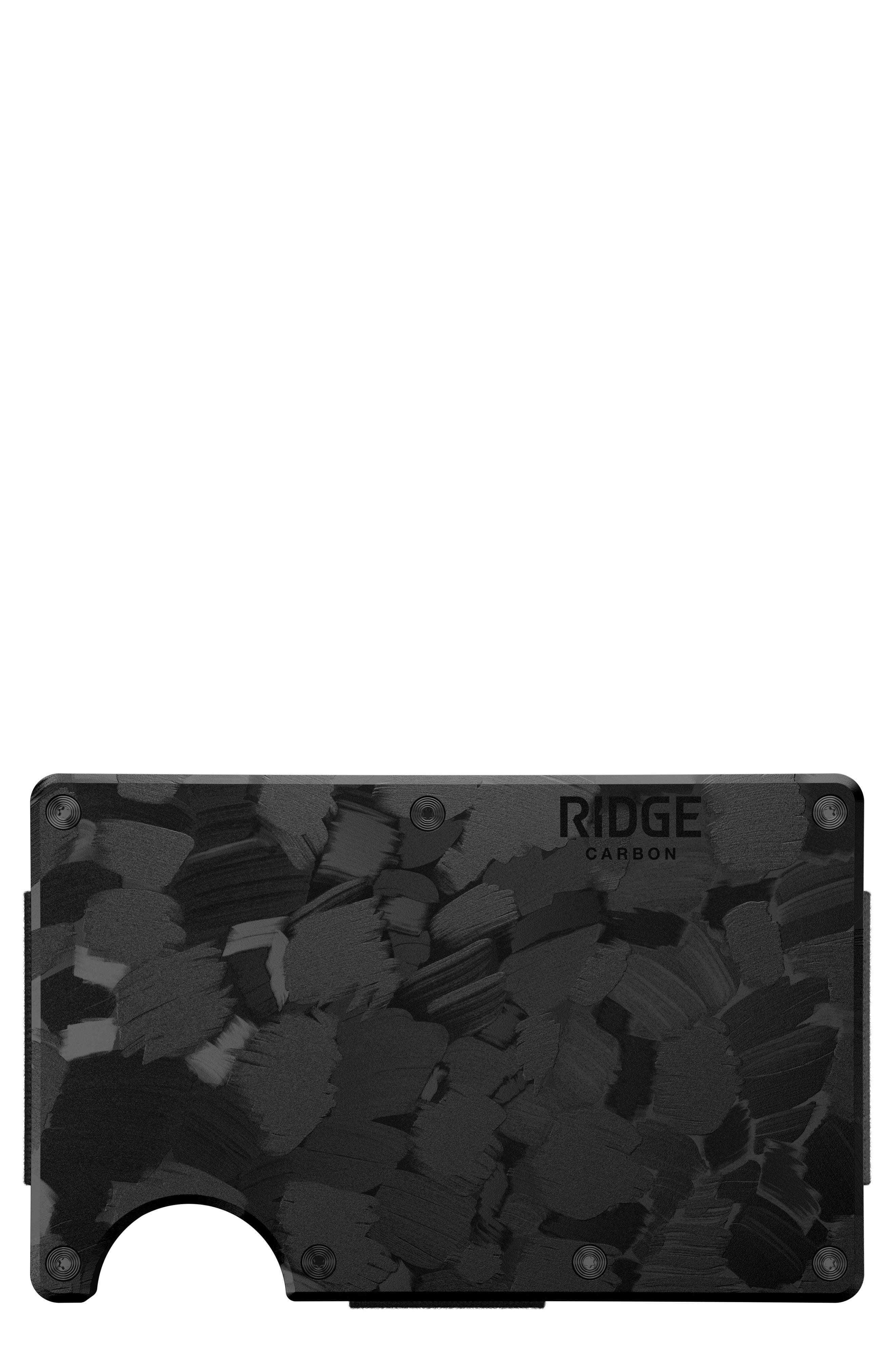 the Ridge RFID-Blocking Aluminum Money Clip Wallet in Forged Carbon 