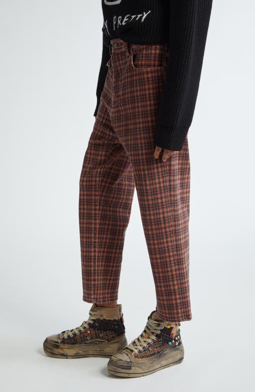 R13 Multicolor Boy Straight Jeans In Printed Auburn Plaid