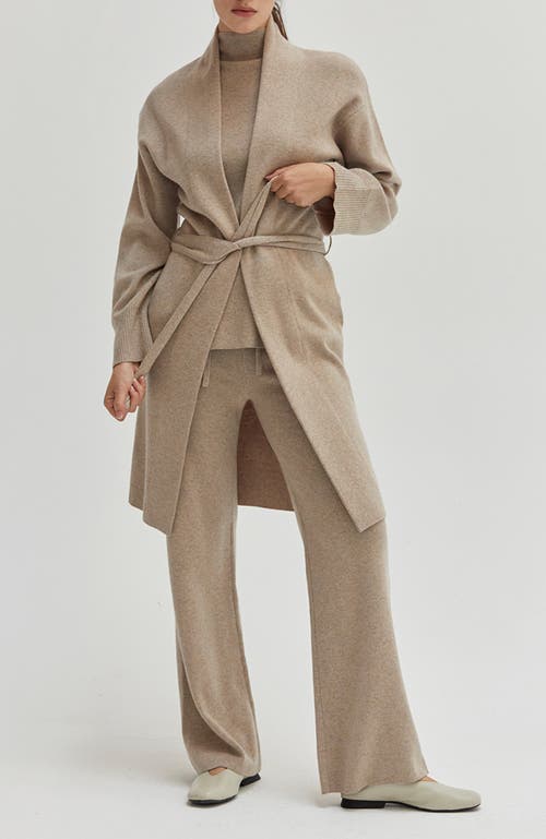 Shop Crescent Belted Lounge Cardigan In Beige