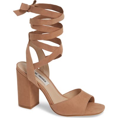Steve Madden Kenny Ankle Wrap Sandal- Brown