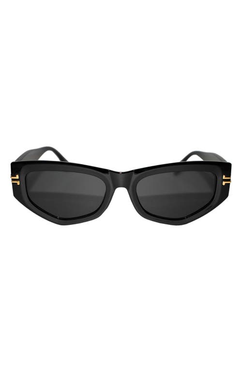 Fifth & Ninth Wren 52mm Polarized Geometric Sunglasses in Black/Black