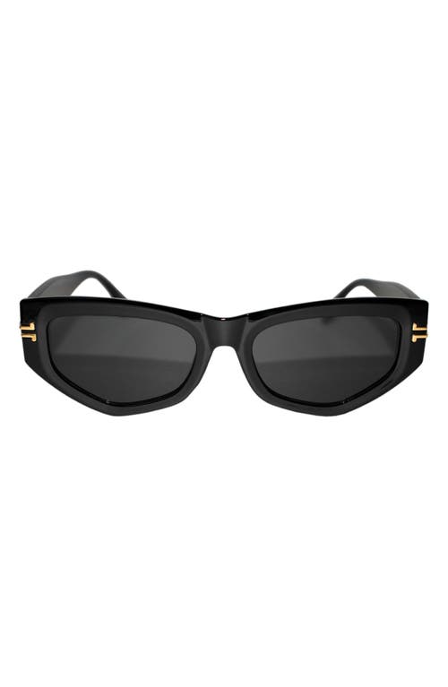 Fifth & Ninth Wren 52mm Polarized Geometric Sunglasses In Black/black