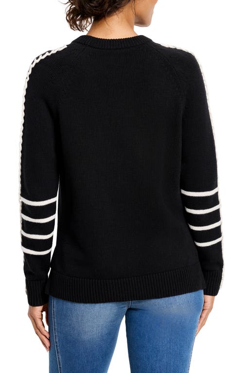 Shop Nic + Zoe Nic+zoe Dashing Down Whipstitch High/low Sweater In Black Onyx