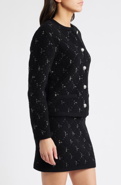 Shop Kobi Halperin Embellished Fuzzy Cardigan In Black