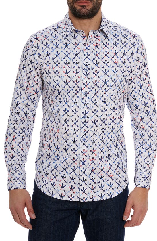 Robert Graham Argos Long Sleeve Cotton Button-up Shirt In White