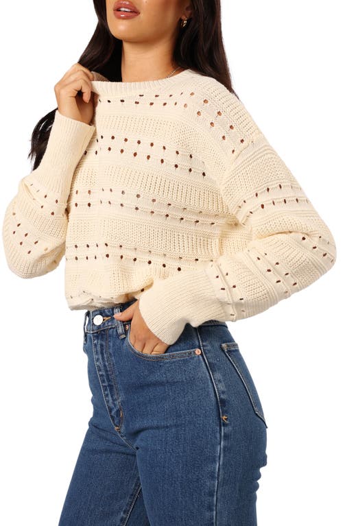 Petal And Pup Petal & Pup Watton Open Stitch Sweater In Neutral