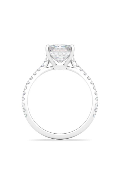 Hautecarat Emerald Cut & Pavé Lab Created Diamond 18k Gold Ring In 18k White Gold