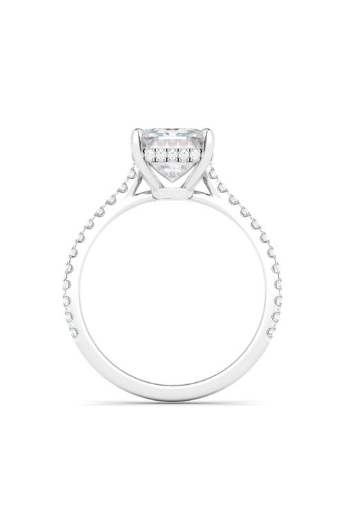 Shop Hautecarat Emerald Cut & Pavé Lab Created Diamond 18k Gold Ring In 18k White Gold