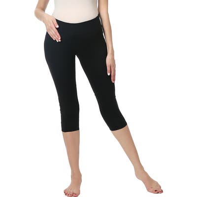 Kimi And Kai Eva Under The Belly Maternity Crop Leggings, Black