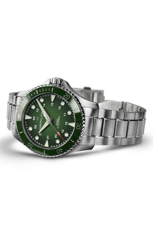 Hamilton Khaki Navy Scuba Auto Green Dial Steel Men's Watch H82525160 In Green