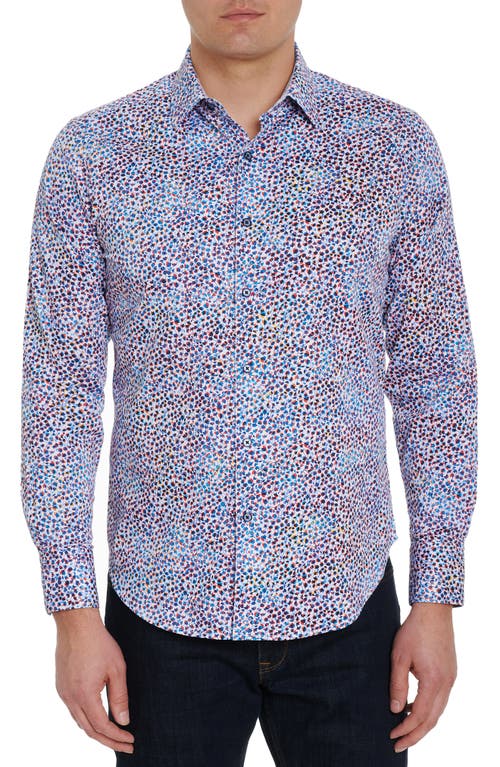 Robert Graham Galatea Print Stretch Cotton Button-Up Shirt in Multi at Nordstrom, Size Small