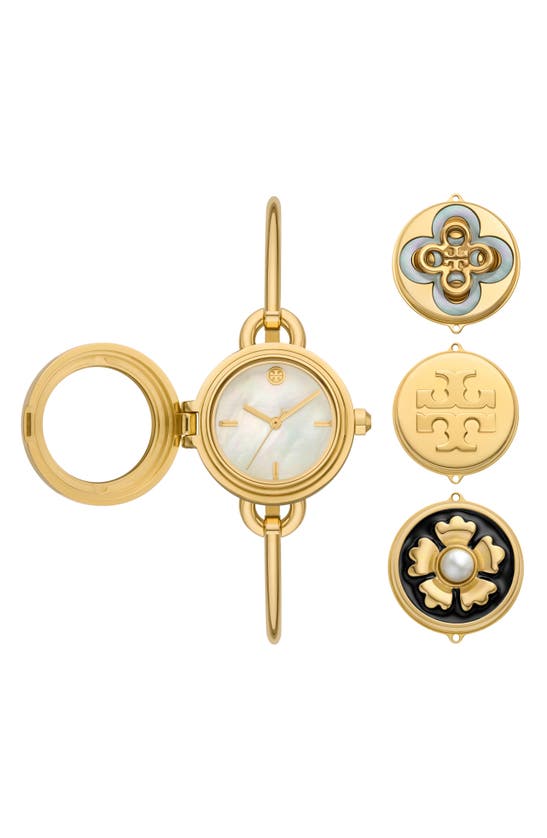 Shop Tory Burch The Mille Bangle Watch Set, 27mm In Gold