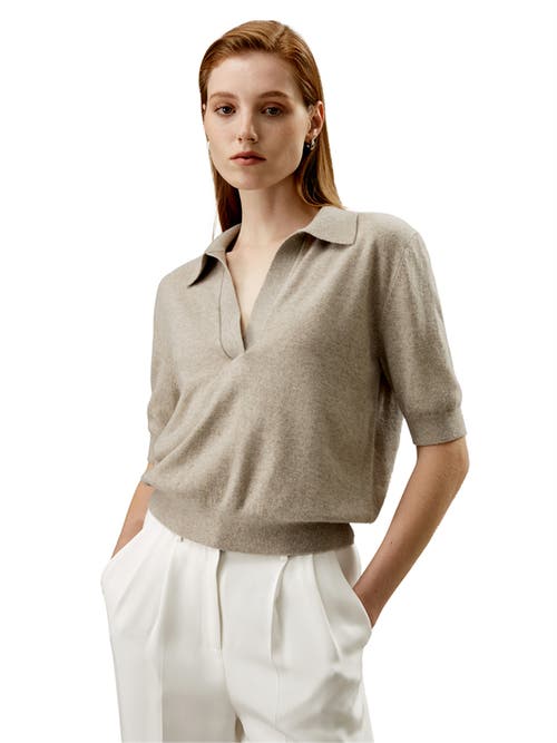 Lilysilk Baby Cashmere Polo Sweater In Camel