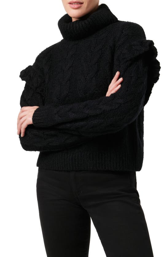 Shop Joe's The Adeline Cable Stitch Turtleneck Sweater In Black
