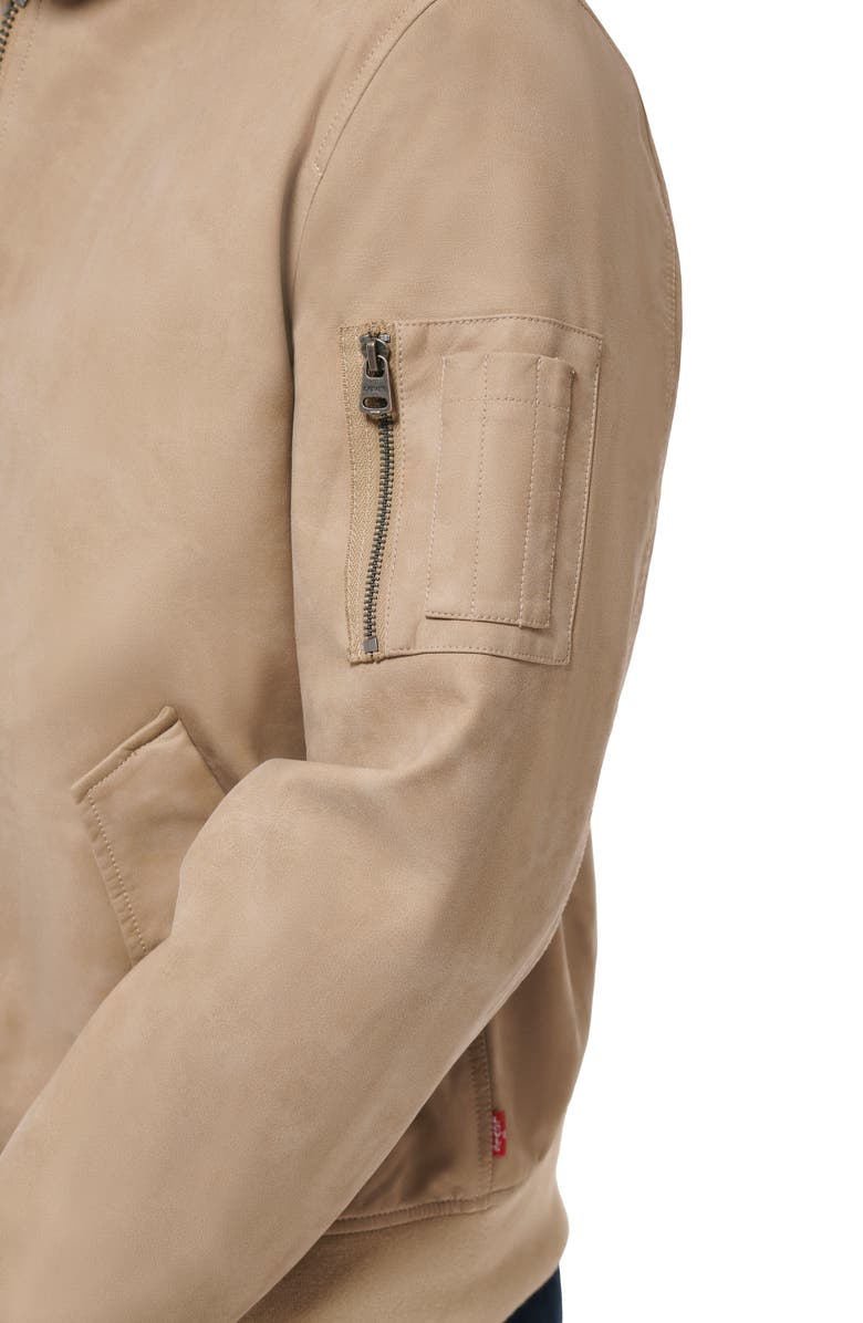 Levi's Varsity Faux Leather Bomber Jacket, Alternate, color, Sand