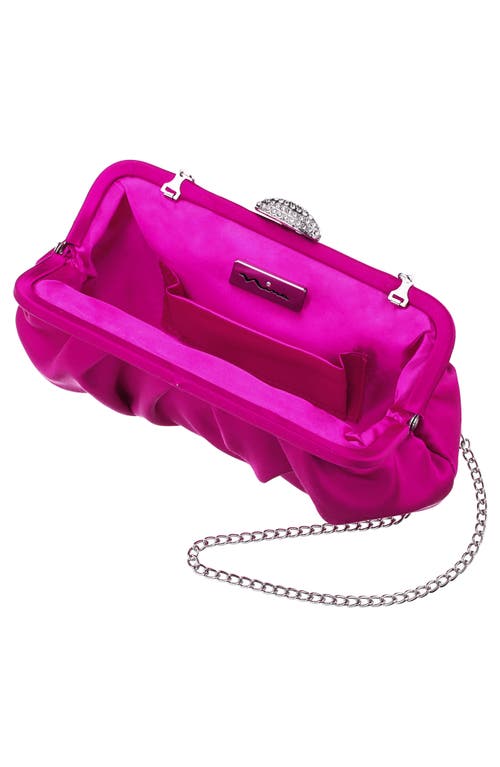 Shop Nina Concord Pleated Satin Frame Clutch In Parfait Pink