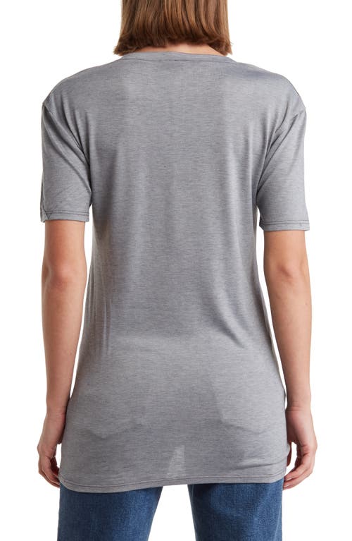 Shop Go Couture Deep V-neck Boyfriend Tee In Grey/summer Song