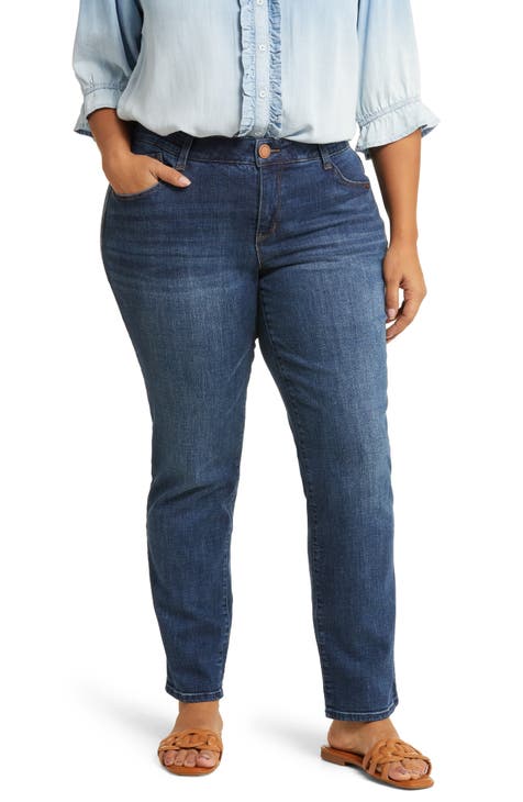 Terra & Sky Women's Plus 5 Pocket Classic Straight Leg Jean
