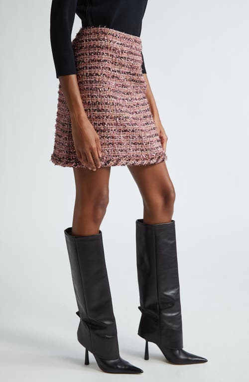 St John St. John Collection Metallic Eyelash Tweed Skirt In Napa Pink Multi