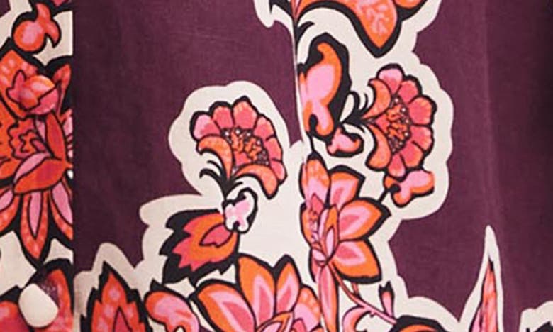 Shop Estelle Jasmin Floral Linen Blend Shirtdress In Rose/ Plum