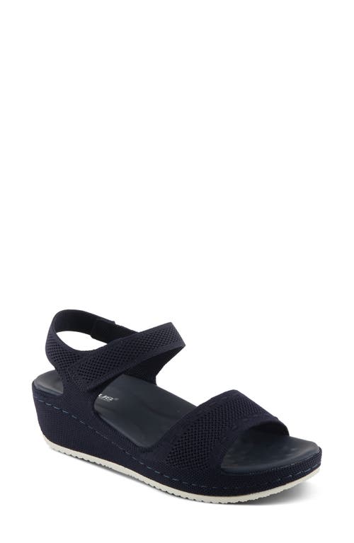 Flexus By Spring Step Meshon Ankle Strap Platform Wedge Sandal In Blue