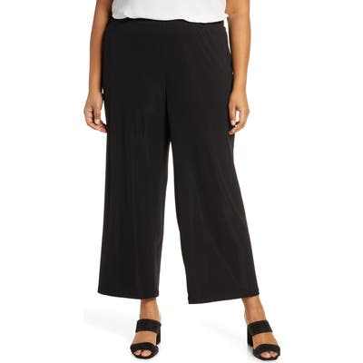 Plus Size Lafayette 148 New York Riverside Matte Jersey Crop Pants, Black