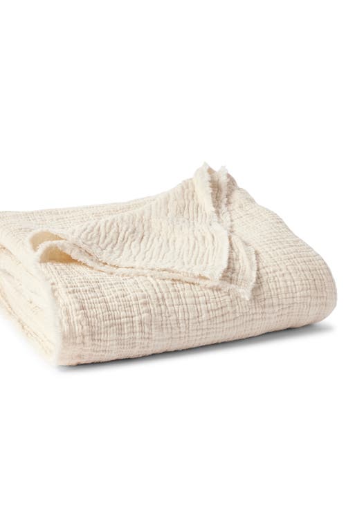 Coyuchi Topanga Organic Cotton Matelasse Throw Blanket in Undyed 