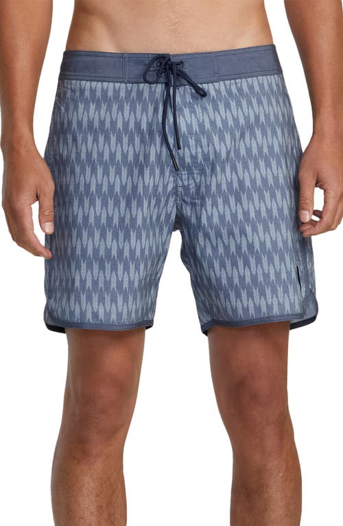 Shop Rvca Freeport Swim Trunks In Moody Blue