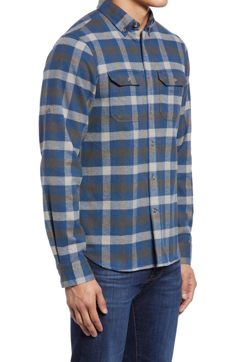 Fjällräven Skog Trim Fit Plaid Cotton Flannel Button-Down Shirt | Nordstrom