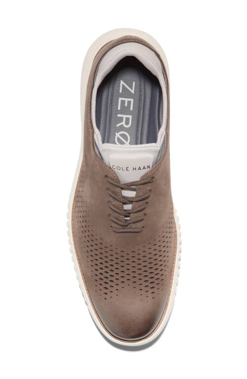 Cole Haan Men's 2.zerøgrand Lace-up Laser Wingtip Oxford Shoes In Chocolate Truffle/ivory