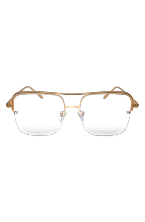 Shop Fifth & Ninth Sunday 58mm Aviator Blue Light Blocking Glasses In Gold/clear