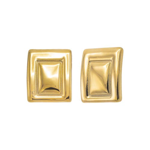 Shop Adina Eden By  Solid Framed Rectangle Stud Earring In Gold