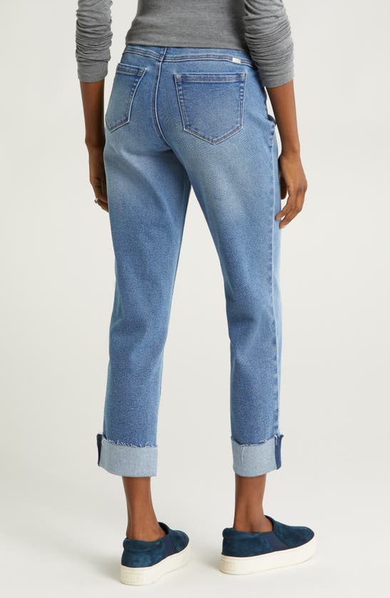1822 DENIM 1822 DENIM OVER THE BUMP RAW HEM MATERNITY SLIM GIRLFRIEND JEANS