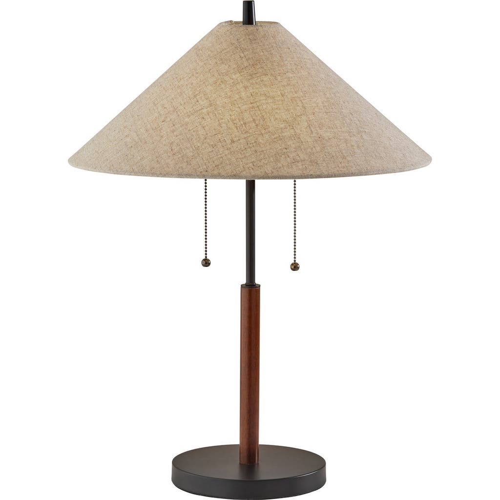 Adesso Lighting Palmer Table Lamp In Black/walnut Wood