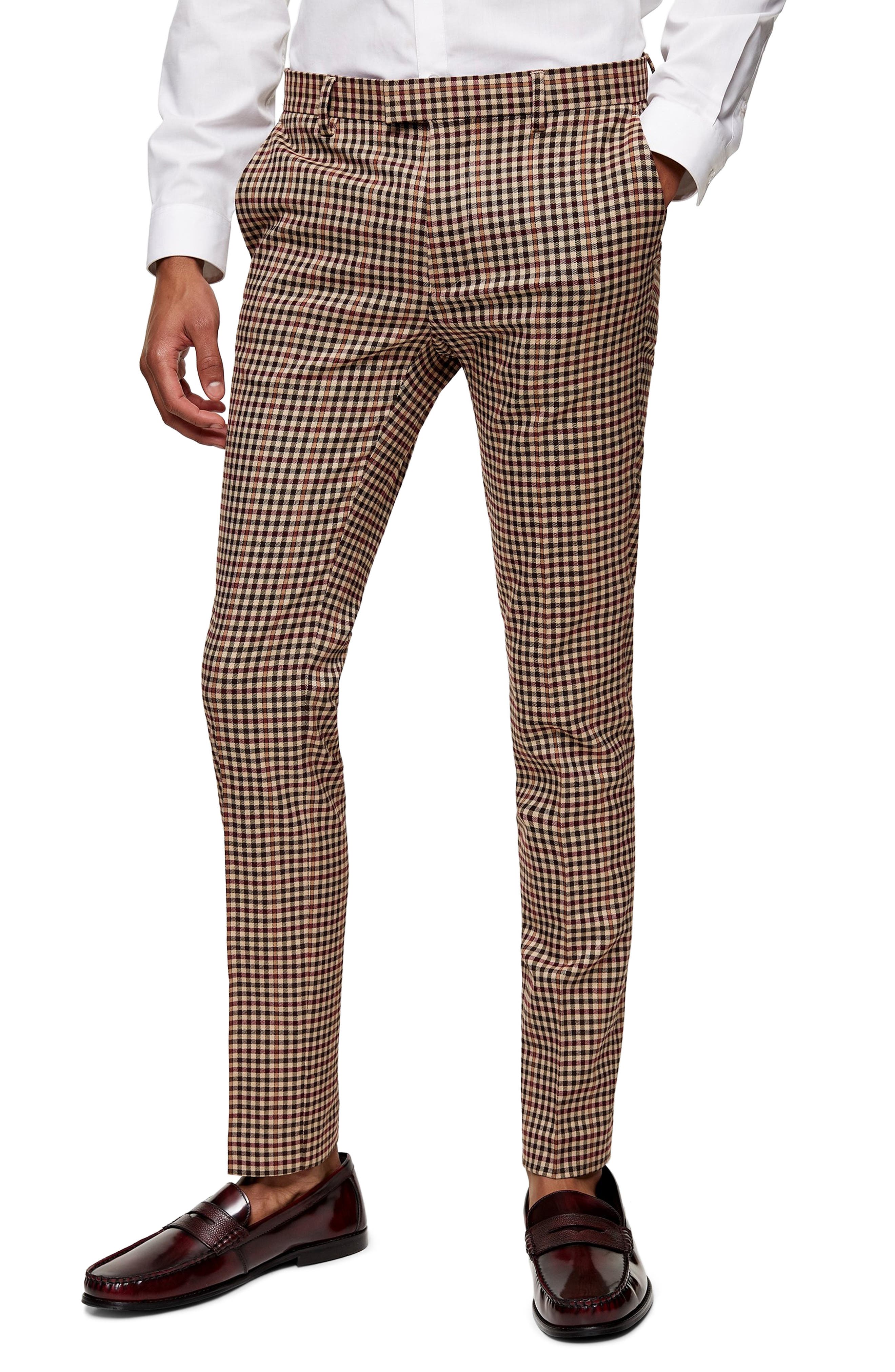 gingham skinny trousers