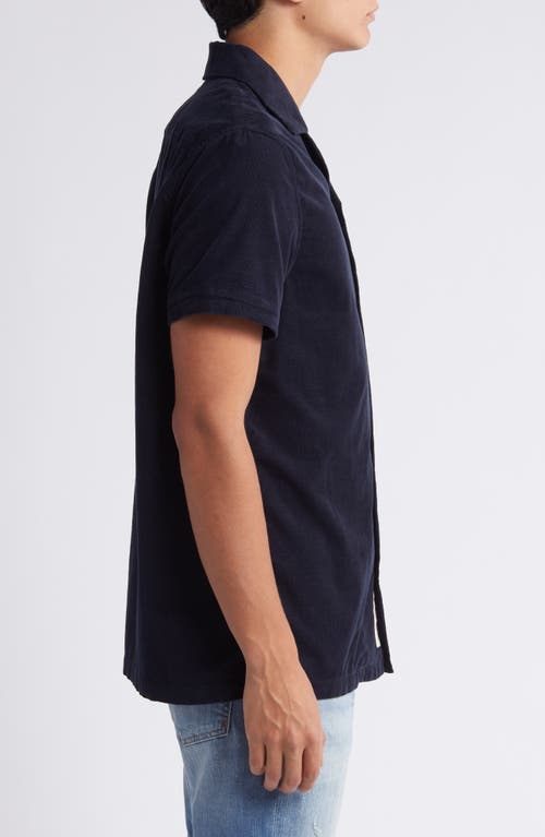 Shop Scotch & Soda Corduroy Camp Shirt In Navy