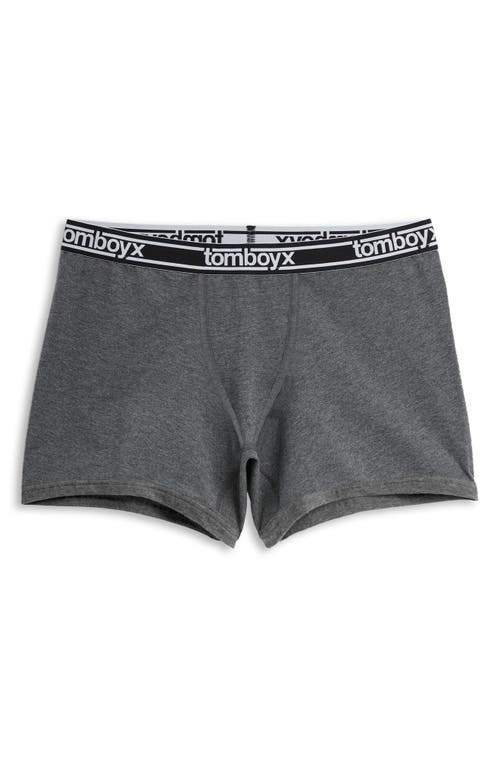 TomboyX 4.5-Inch Trunks in Charcoal Logo 